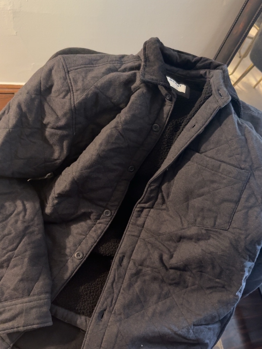 Old Navy Men's Quilted Gray Shirt-Jacket
